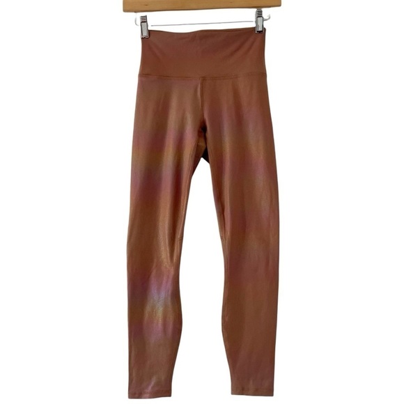 Fabletics High-Waisted Iridescent Mocha Luxe 7/8 Leggings XXS - Picture 4 of 11